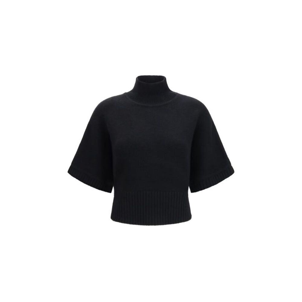 Alaïa Women Cropped Cashmere Turtleneck Sweater